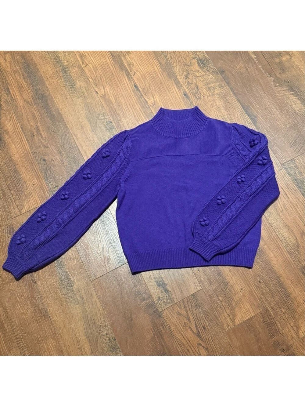 ANTHROPOLOGIE Maeve Kiara wool blend purple sweater. Size L - Picture 4 of 7
